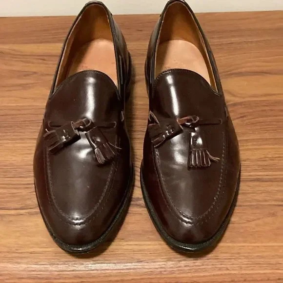 New Allen Edmonds Grayson Merlot Leather Slip-on Tassel Dress Shoes Loafers 10 Allen Edmonds Grayson Slip On Dress Tassel Loafer Merlot  main image 4